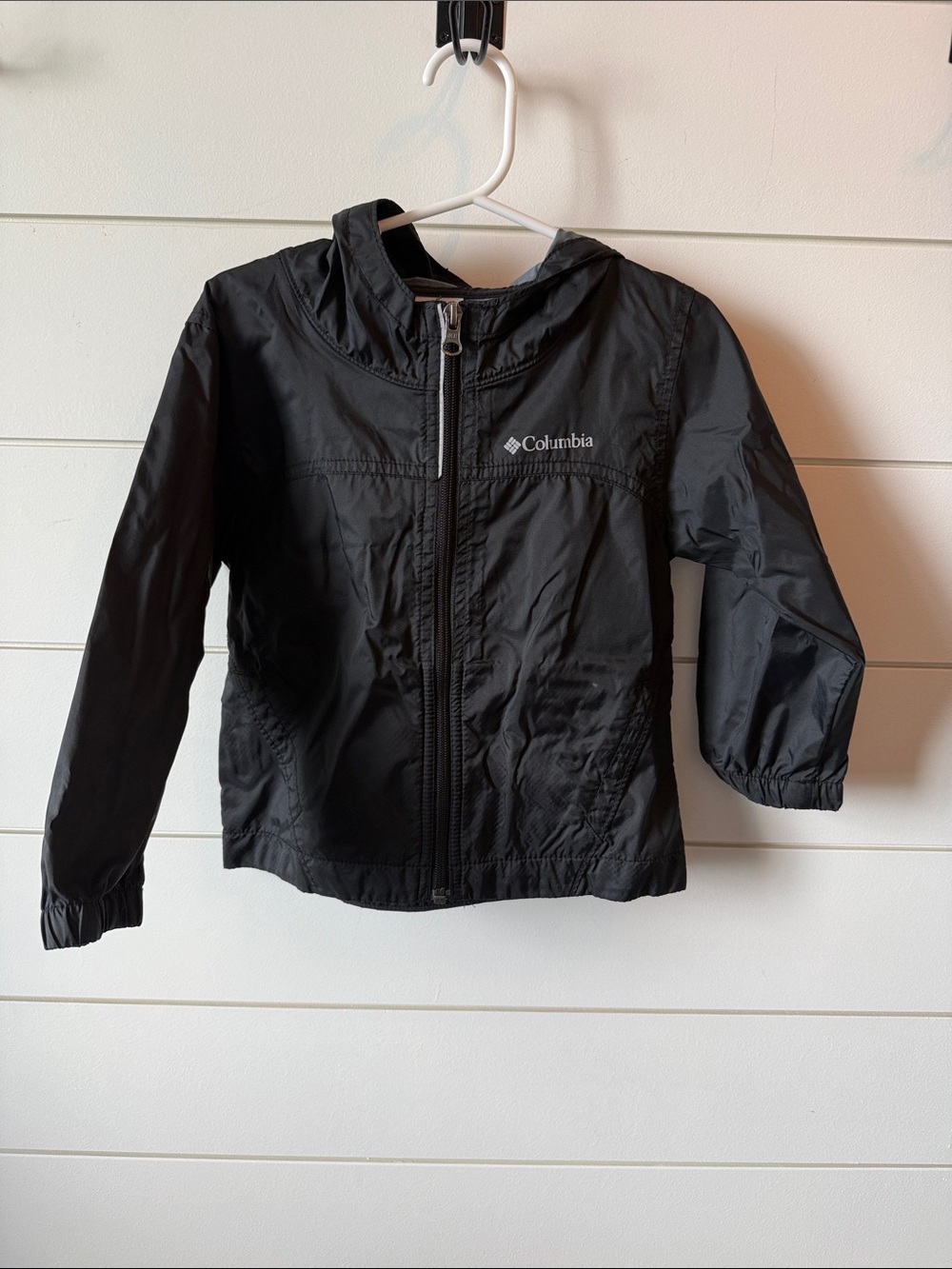 Columbia Black Hooded Windbreaker Jacket - Youth